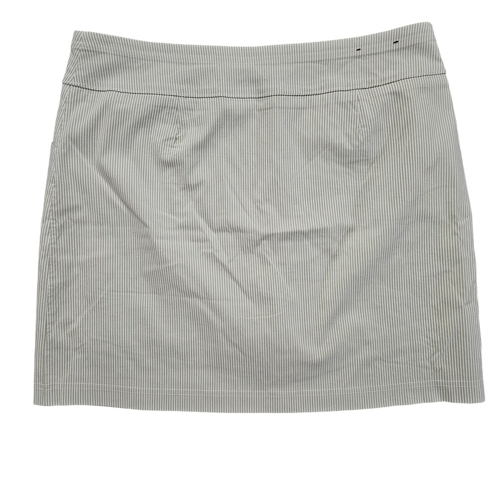 Mario Serrani Italy Pin‎ Stripe Golf Skort Green White Comfort Stretch Women's L